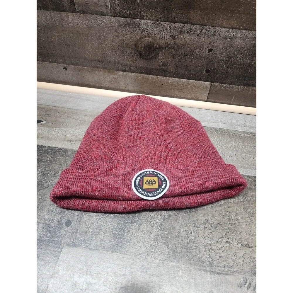 686 Enterprise Clothing Bran Burgandy With Logo Beanie Hat